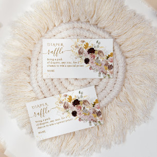 Carte D'accompagnement Fleur sauvage Automne Élégant Bébé Fille Douche co