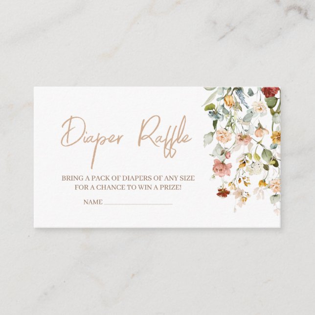 Carte D'accompagnement Fleur sauvage Baby en fleur Déchets Raffle (Devant)