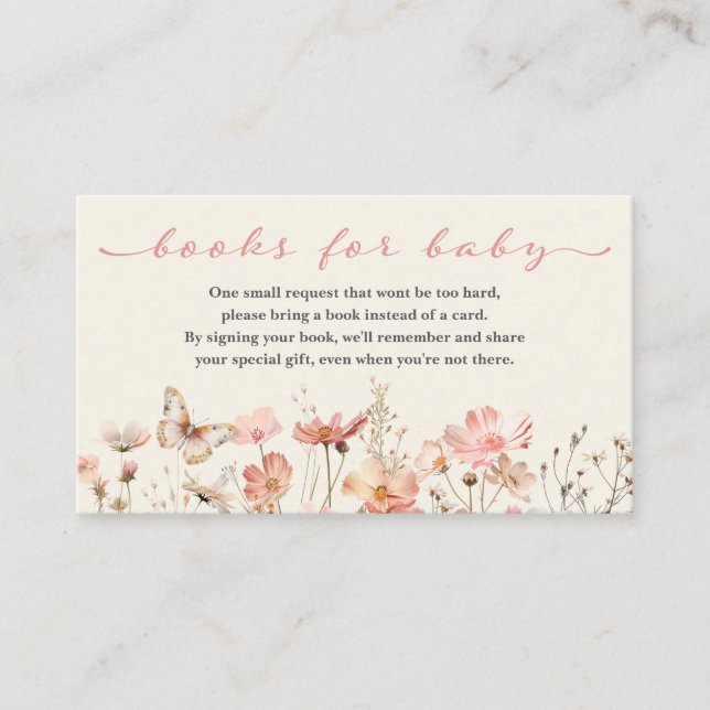 Carte D'accompagnement Fleur sauvage Baby in Bloom Livres pour le Baby sh (Devant)