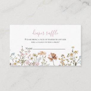 Carte D'accompagnement Fleur sauvage Baby shower Déchets Raffle