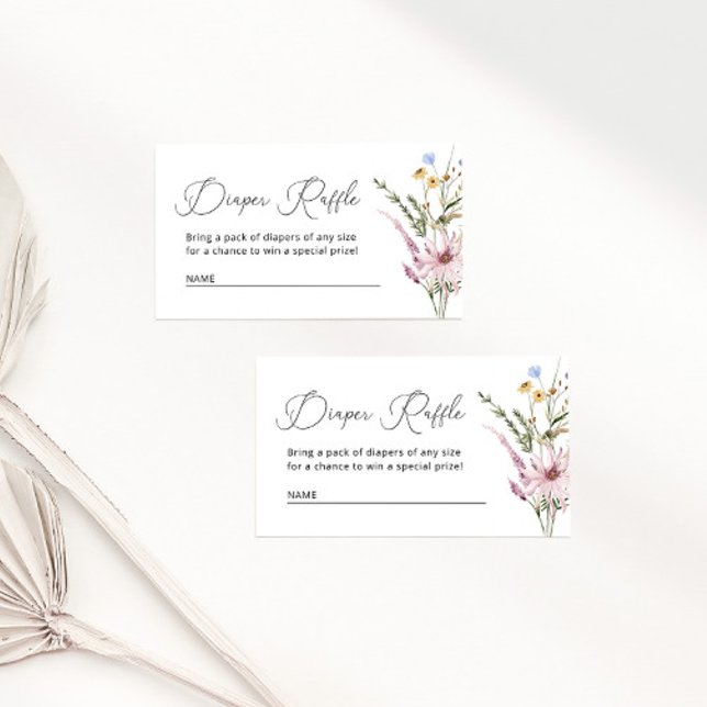 Carte D'accompagnement Fleur sauvage Baby shower Déchets Raffle (Créateur téléchargé)