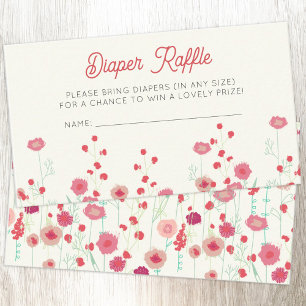 Carte D'accompagnement Fleur sauvage Baby shower Déchets Raffle
