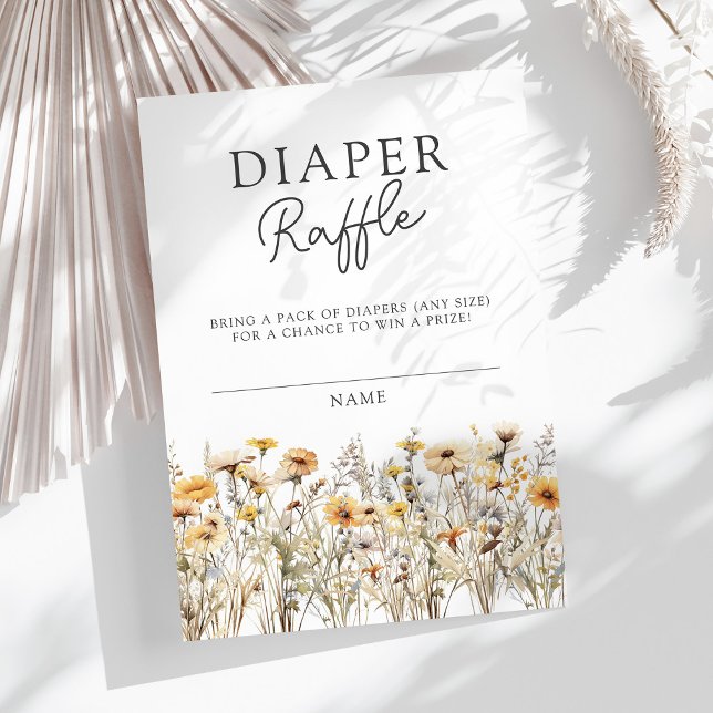 Carte D'accompagnement Fleur sauvage Baby shower Déchets Raffle (Créateur téléchargé)