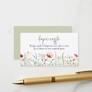 Carte D'accompagnement Fleur sauvage Baby shower Déchets Raffle