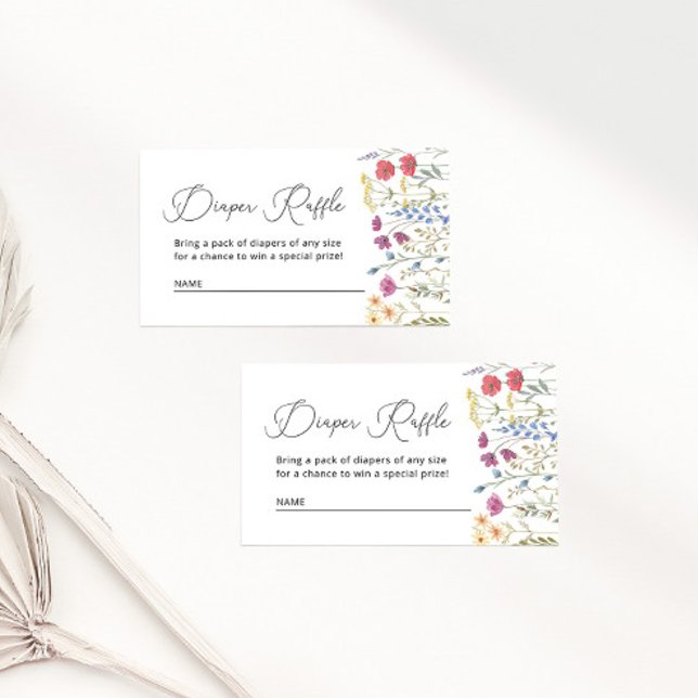 Carte D'accompagnement Fleur sauvage Boho Baby shower Déchets Raffle (Créateur téléchargé)