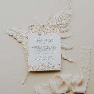 Carte D'accompagnement Fleur sauvage Boho classique Blush Mariage Wishing