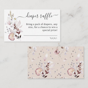 Carte D'accompagnement Fleur sauvage boho minimaliste Baby shower moderne