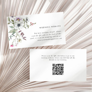 Carte D'accompagnement Fleur sauvage botanique   Site Mariage Code QR