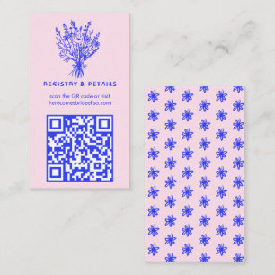 Carte D'accompagnement Fleur sauvage Bouquet Rustique Whimsical QR Code B