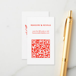 Carte D'accompagnement Fleur sauvage Bouquet Rustique Whimsical QR Code B