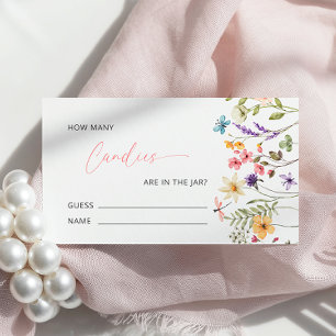 Carte D'accompagnement Fleur sauvage  Butterfly Baby shower Devinez combi