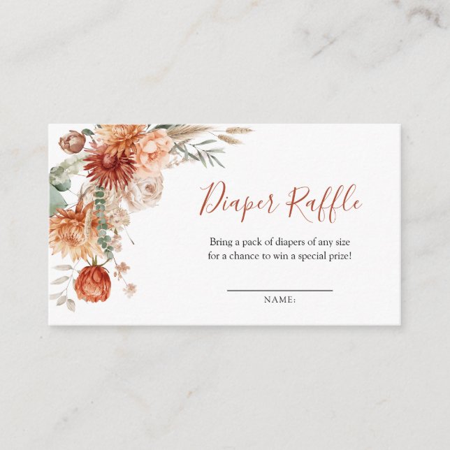 Carte D'accompagnement Fleur sauvage Chute en Amour Baby shower Déchets R (Devant)