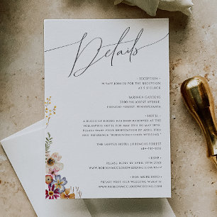 Carte D'accompagnement Fleur sauvage colorée   Détails du jardin