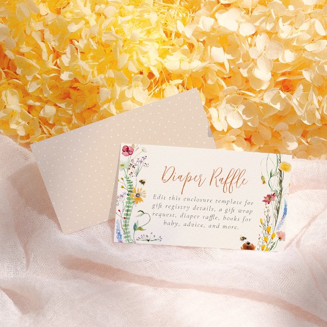 Carte D'accompagnement Fleur sauvage d'abeilles Boho Baby shower fille (Créateur téléchargé)