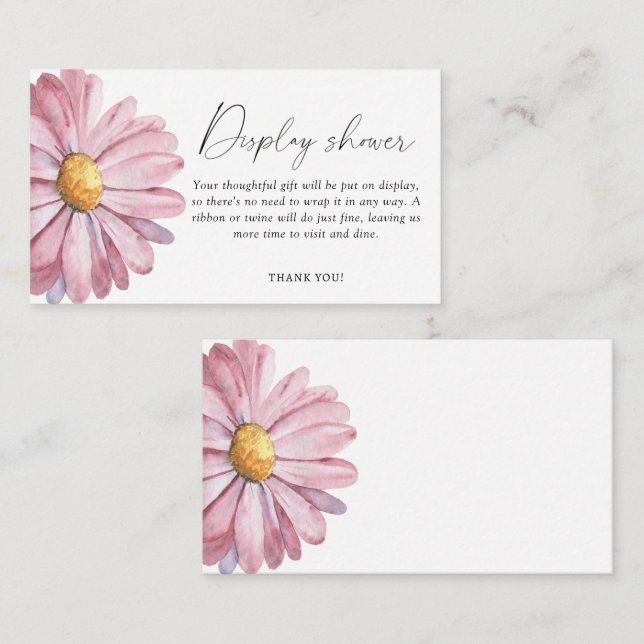 Carte D'accompagnement Fleur sauvage Daisy élégant - douche d'affichage (Devant / Derrière)