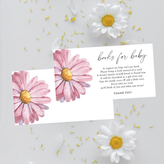 Carte D'accompagnement Fleur sauvage Daisy élégant livre bébé demande (Créateur téléchargé)