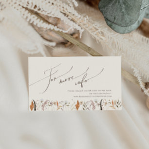 Carte D'accompagnement Fleur sauvage d'automne Boho   Site Mariage beige