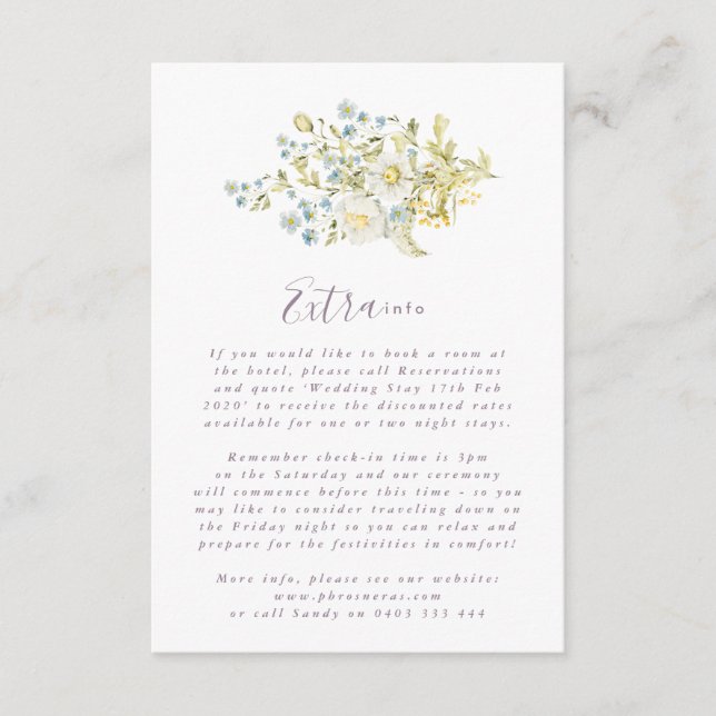 Carte D'accompagnement Fleur sauvage de printemps Boho Pampas Mariage (Devant)