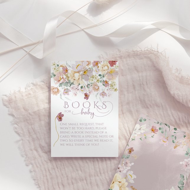 Carte D'accompagnement Fleur sauvage de printemps Purple Girl Baby shower (Créateur téléchargé)