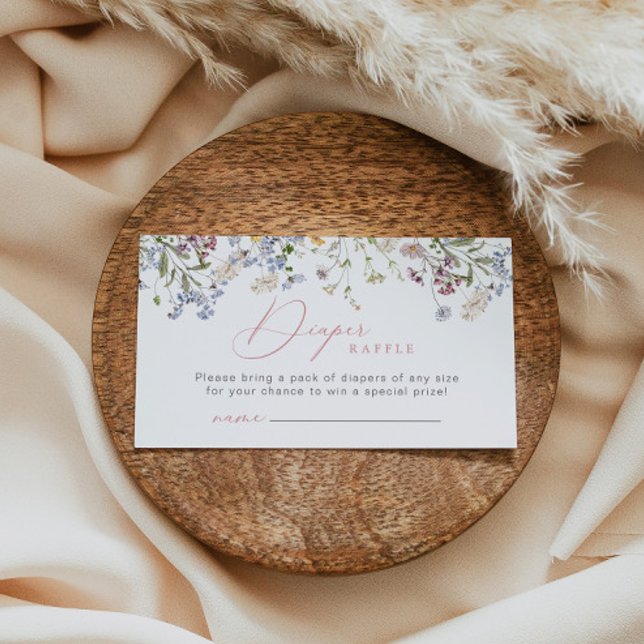 Carte D'accompagnement Fleur sauvage Déchets Raffle Insérer Demande Fille (Créateur téléchargé)