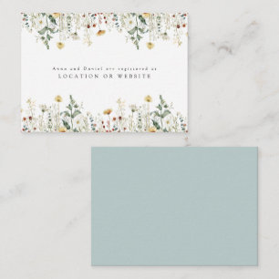 Carte D'accompagnement Fleur sauvage d'été Registre des Mariages de terra