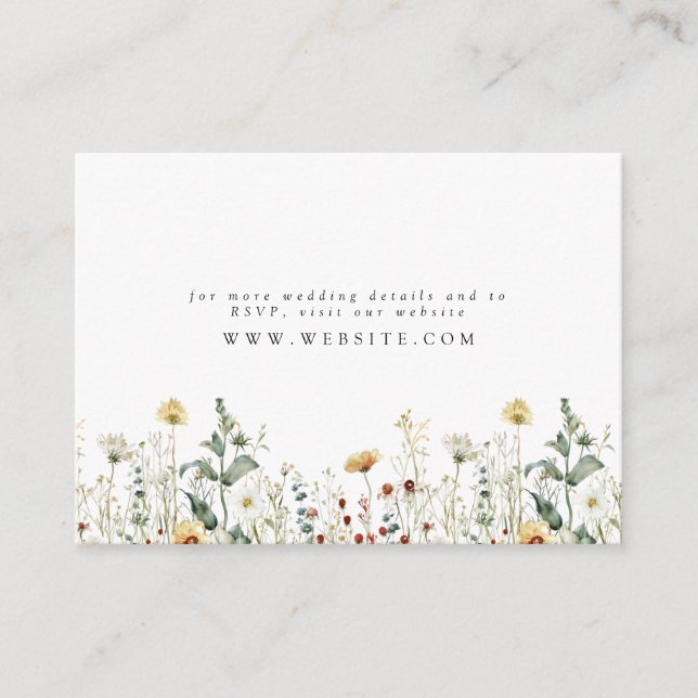 Carte D'accompagnement Fleur sauvage d'été Site Mariage de terrain (Devant)
