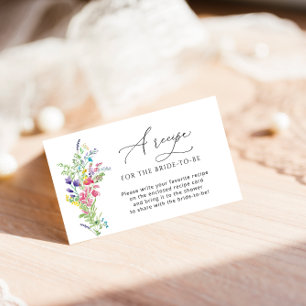 Carte D'accompagnement Fleur Sauvage d'Été Veuillez Apporter Une Recette