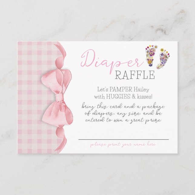 Carte D'accompagnement Fleur sauvage Empreintes Baby shower Déchets Raffi (Devant)