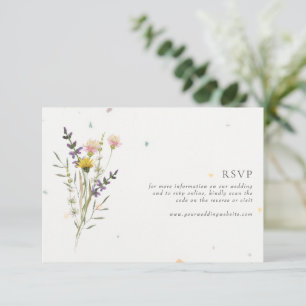 Carte D'accompagnement Fleur sauvage Floral Garden QR Code Mariage RSVP