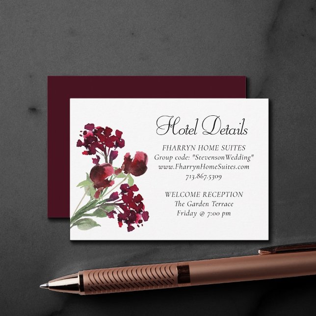 Carte D'accompagnement Fleur sauvage | Hébergements Crimson Red Bohemian (Créateur téléchargé)