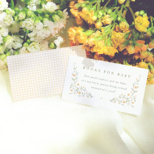 Carte D'accompagnement Fleur Sauvage Jaune Élégante Jardin Fille Baby Sho