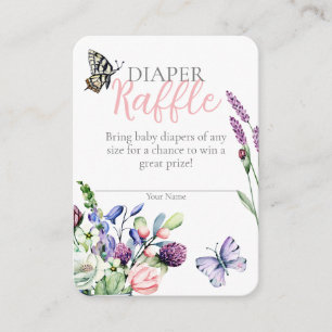 Carte D'accompagnement Fleur sauvage Papillon Jar Bohemian Diaper Raffle