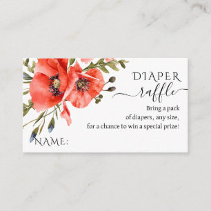 Carte D'accompagnement Fleur sauvage pavot minimaliste Baby shower