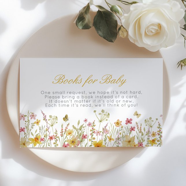 Carte D'accompagnement Fleur sauvage Réserver pour bébé billet Floral Jau (Créateur téléchargé)