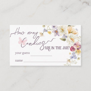Carte D'accompagnement Fleur sauvage rustique violet Baby shower jeu de d