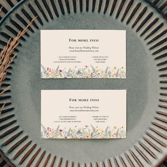 Carte D'accompagnement Fleur sauvage simple Fern Beige Mariage site (Créateur téléchargé)