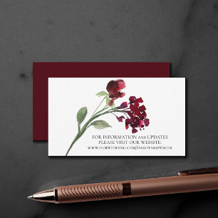 Carte D'accompagnement Fleur sauvage Site Web de Crimson Red Bohemian F