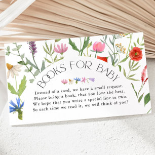 Carte D'accompagnement Fleur sauvage White Neutral Livres pour Baby showe