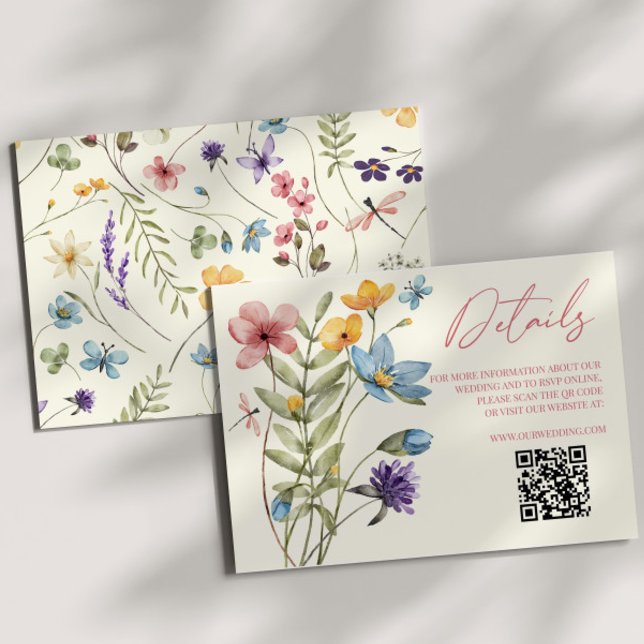 Carte D'accompagnement Fleur sauvage Wild Flower QR Code Détails du Maria (Créateur téléchargé)