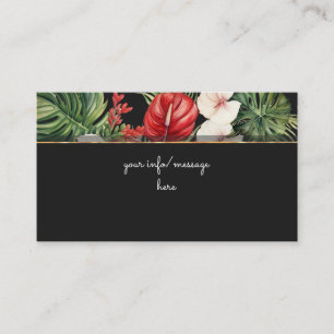 Carte D'accompagnement Fleur tropicale et mariage foncé feuille