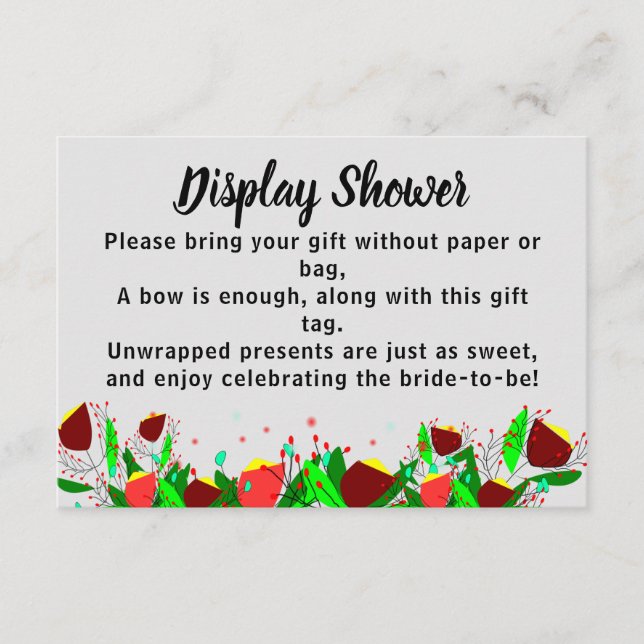 Carte D'accompagnement Fleurs Afficher le Wedding shower nuptial (Devant)
