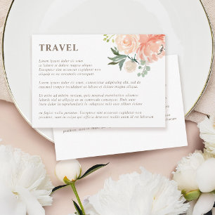 Carte D'accompagnement Fleurs aquarelles de pêche rose printanière pour v