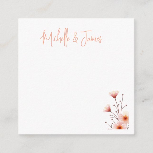 Carte D'accompagnement Fleurs aquarelles professionnelles tendance (Devant)