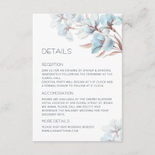 Carte D'accompagnement Fleurs artistiques turquoise or rose
