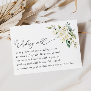 Carte D'accompagnement Fleurs blanches, Fleurs de Crème, Bonne Chance Mar