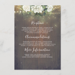 Carte D'accompagnement Fleurs blanches rustiques Informations sur le Mari