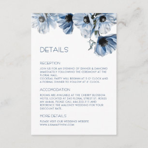Carte D'accompagnement Fleurs Bleues Casual Blanc
