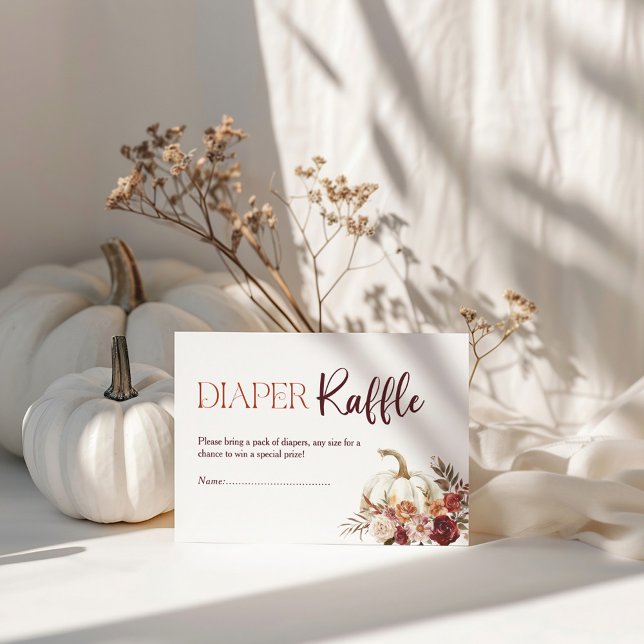 Carte D'accompagnement Fleurs d'automne Citrouille Déchets Raffle (Créateur téléchargé)