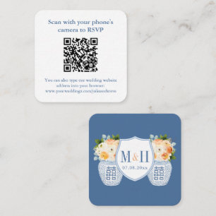 Carte D'accompagnement Fleurs d'automne classiques QR Code Mariage RSVP