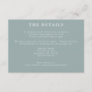 Carte D'accompagnement Fleurs de chalet romantiques Sage Bleu